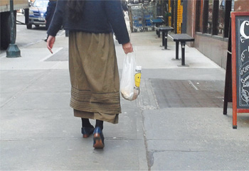 ニューヨーク市では毎週1700トンの袋ごみが回収されている （photo: Daily Sun）
