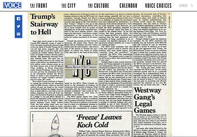 過去の掲載記事がアップされた9月5日付ザ・ ビレッジ・ボイス(www.villagevoice.com)