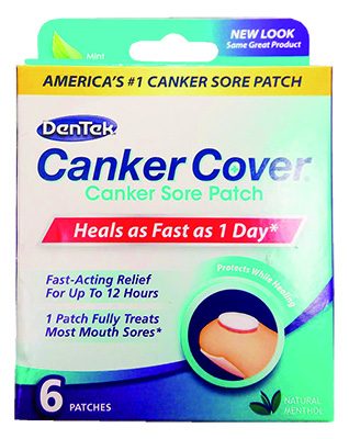 「DenTek Canker Cover patch」 有効成分と容量：  Menthol 2.5mg